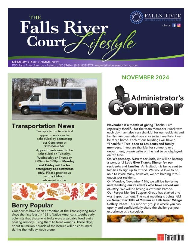 Memory Care Current Newsletter